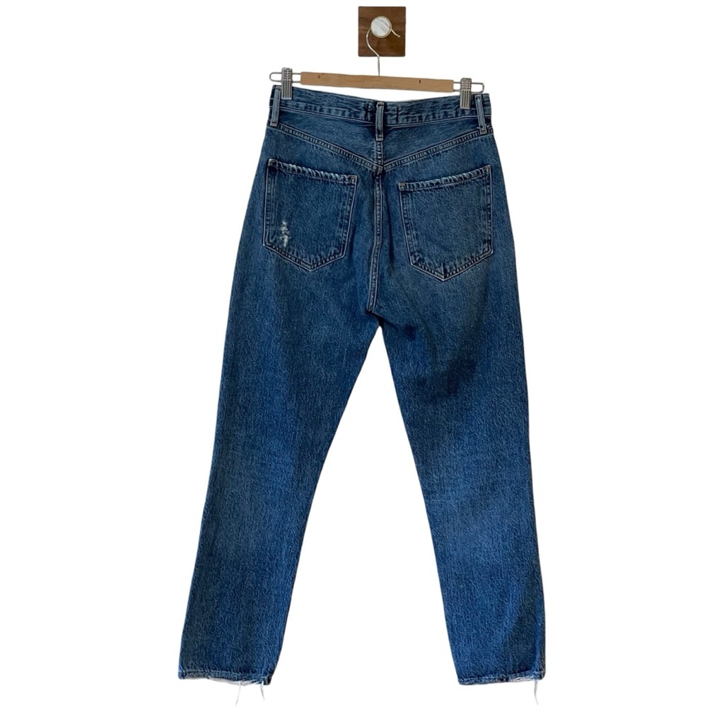 Agolde Riley High Rise Cropped Straight Jeans in Frequency - Picture 3 of 16
